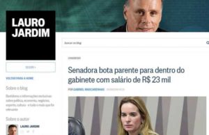 O Globo: Daniella Ribeiro contrata prima com salário de quase R$ 23 mil