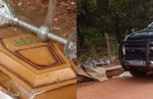 Carro é roubado a caminho de velório, e caixão com corpo é abandonado em estrada no Ceará