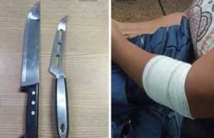 Mulher reage a assalto, toma faca de ladrões e acerta um deles no peito