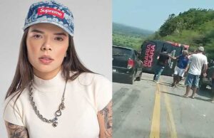 Ônibus com a cantora Maria Clara e equipe com mais de 15 pessoas tomba no interior de AL