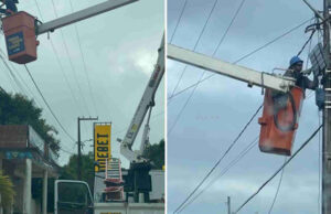 Caminhão da Prefeitura de Campina Grande é usado para iluminar acesso ao Soul João, em… Lagoa Seca